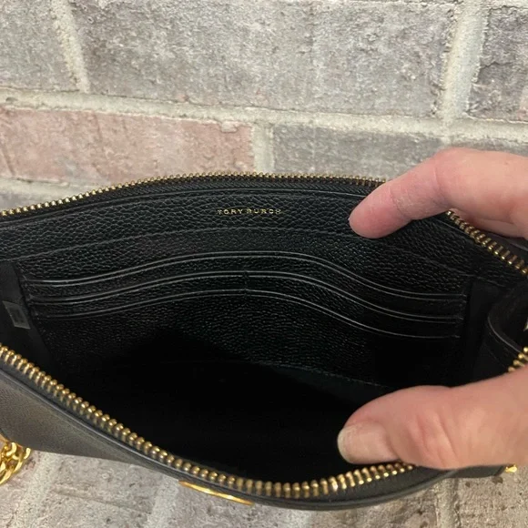 Tory Burch Black Crossbody Bag with Gold Logo - Picture 7 of 14
